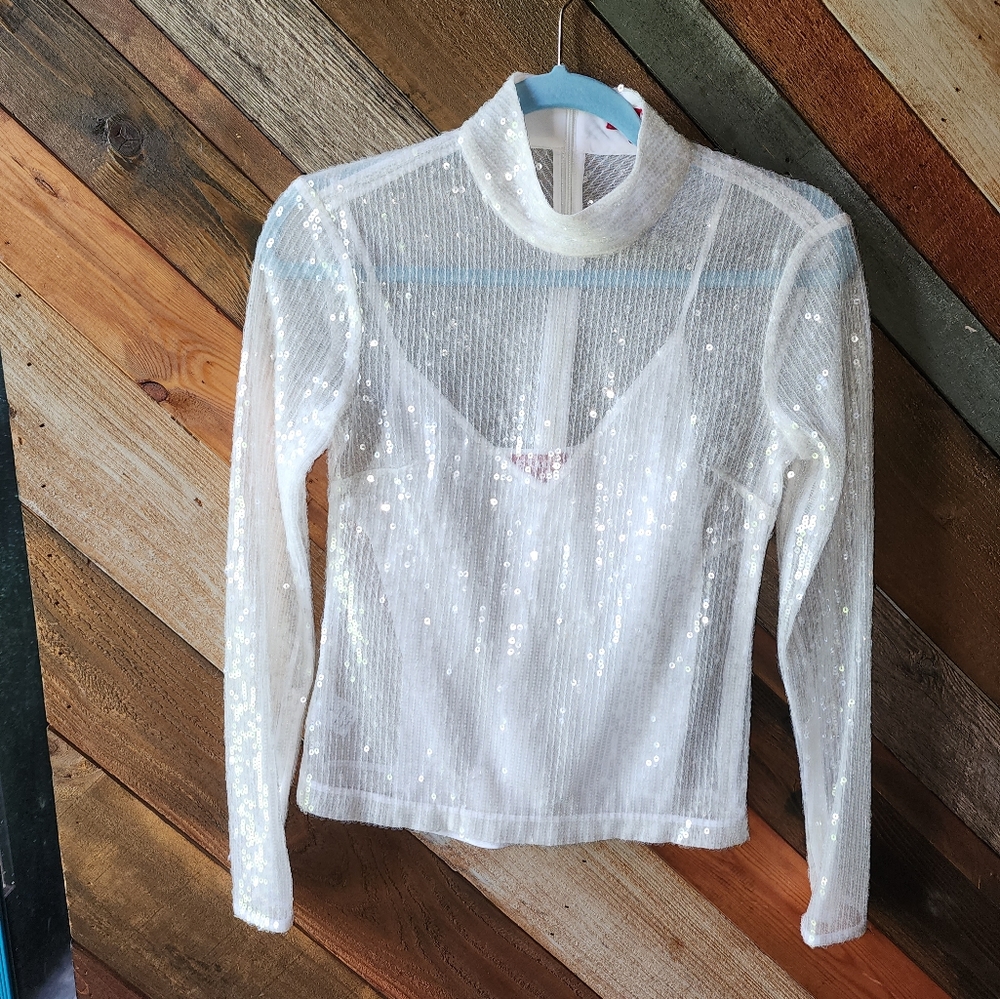 NWOT Staud Chaka sequined 2 piece top
